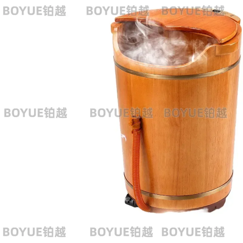 Electric Foot Spa Massager Over Knee Deep Wooden Bucket Automatic Heating Constant Temperature Calf Soak Basin Home