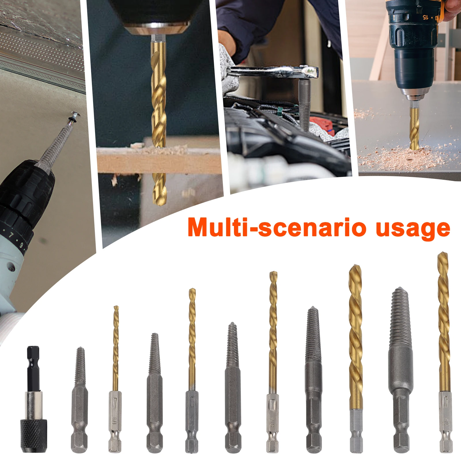 11Pcs/set Quick-release Screw Extractor Left Hand Drill Bits For Home DIY Woodworking Metalworking Power Tools