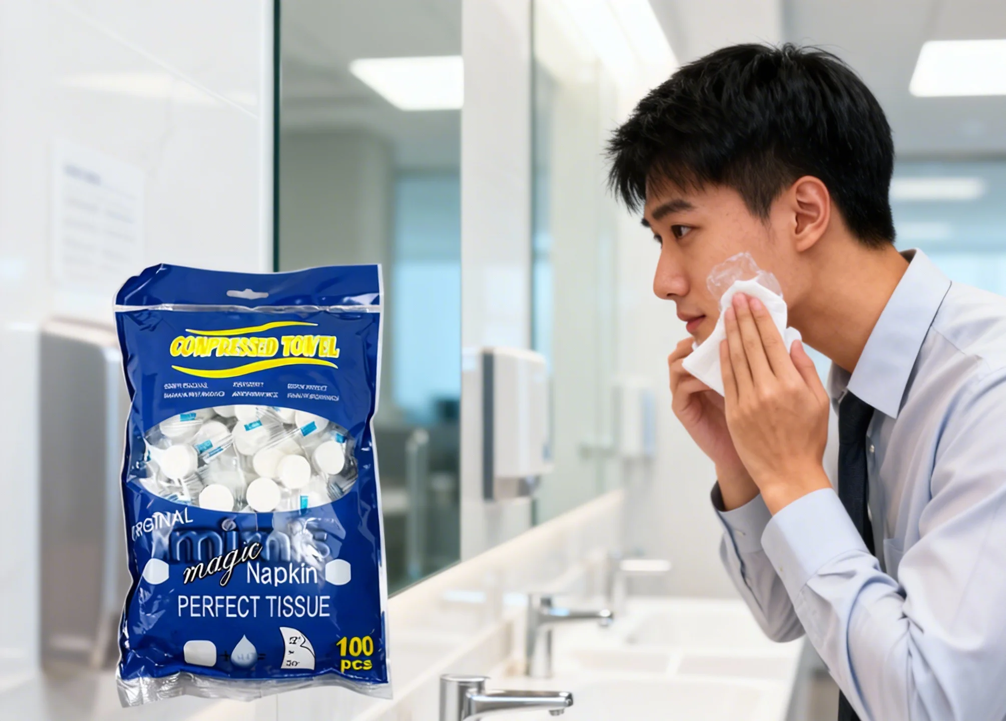 

100 шт. портативные сжатые полотенца для путешествий — одноразовые салфетки для монет, мягкие салфетки для лица и одноразовые салфетки