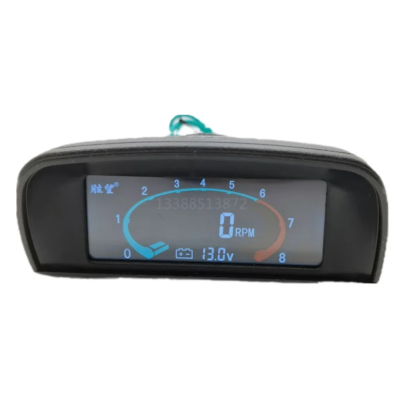 New Yurunxiang RPM-01 Horizontal LCD Tachometer 52mm Replacement for Cars Trucks Construction Vehicles Excavators Loaders