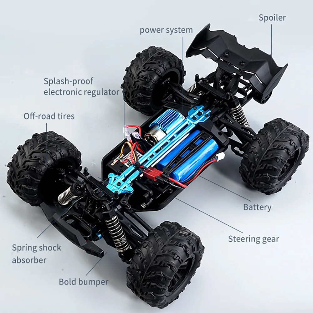 SCY 16102 1:16 50KM/H 4WD RC Car With LED Light Remote Control Cars High Speed Drift Monster Truck for Kids vs Wltoys 144001 Toy