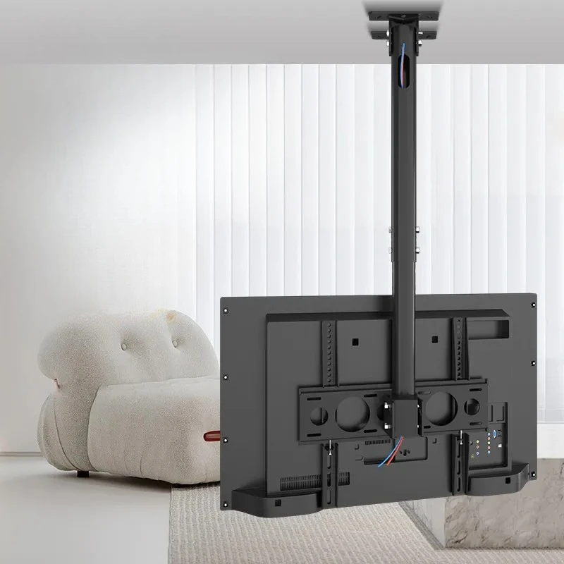 Universal TV Hanger Telescopic Rotary Hoisting Bracket Lifting LCD Display Dual Screen Wall Mount for Home Office