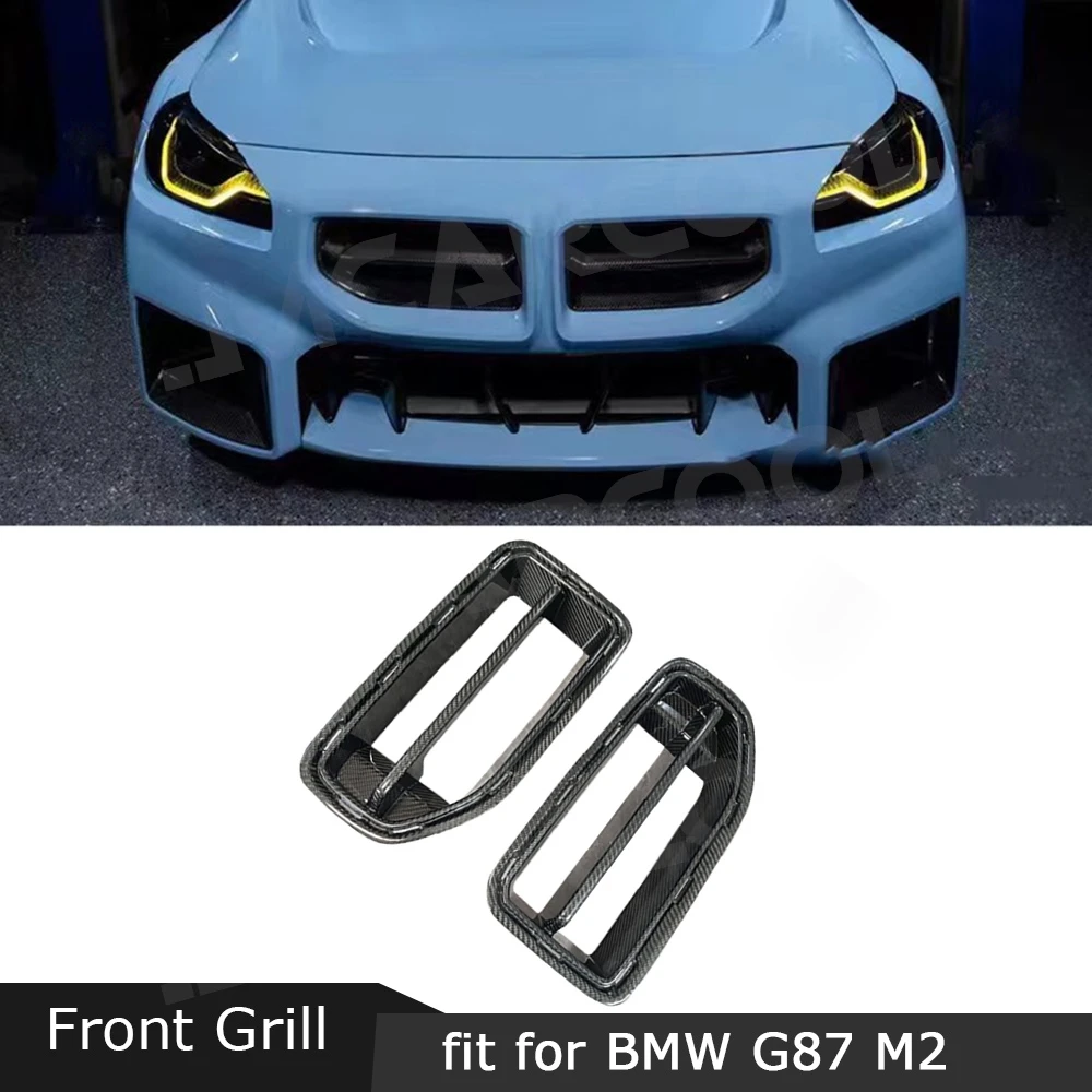 

Carbon Fiber Racing Hood Grill For BMW M2 G87 2023+ Front Bumper Air Vent Trim Foglamp Mesh Grill Frame Facelift Accessories