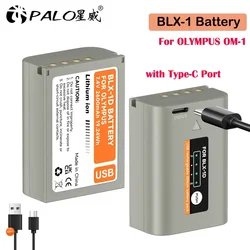 BLX 1 BLX-1 Battery with Type C USB Fast Charging Port for Olympus OM1 MARK II  OM-1 OM System 2600mAh BLX1 Camera Battery OM 1