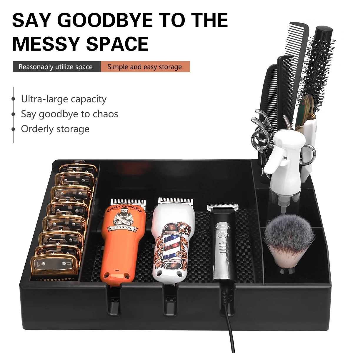 Barber Clipper Tray Haircut Tools Keeper Salon Clipper Organizer Hair Trimmer Holder Electric Hair Clipper Comb Tray Desktop