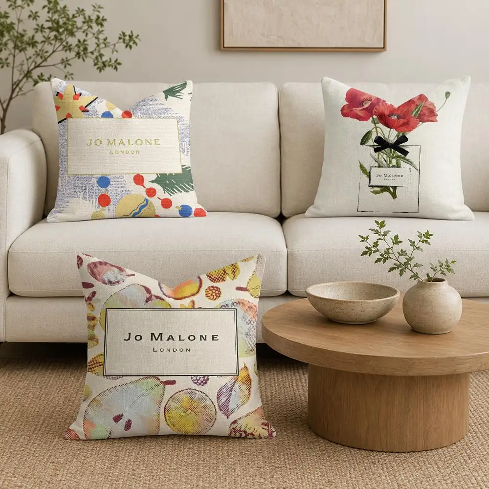 J-Jo M-Malone London Cushion Cover Plush Fabric Soft Double-Sided Printed Sofa Warm Winter Home Gift Pillow Cover