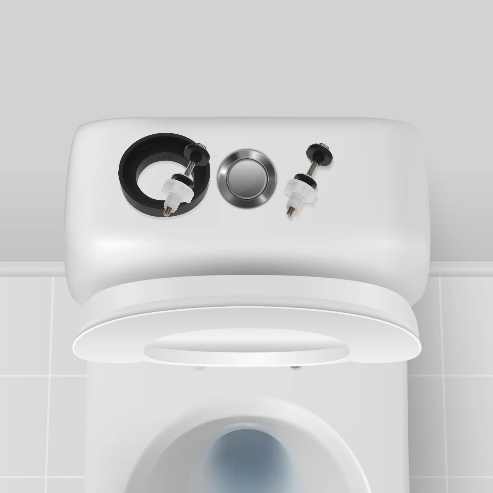 

1 set 1 Set Of Universal Tank Bolts Gasket Kit For Standard Seat Repair Durable Leakproof Toilet Replacement Parts Toilet Tank