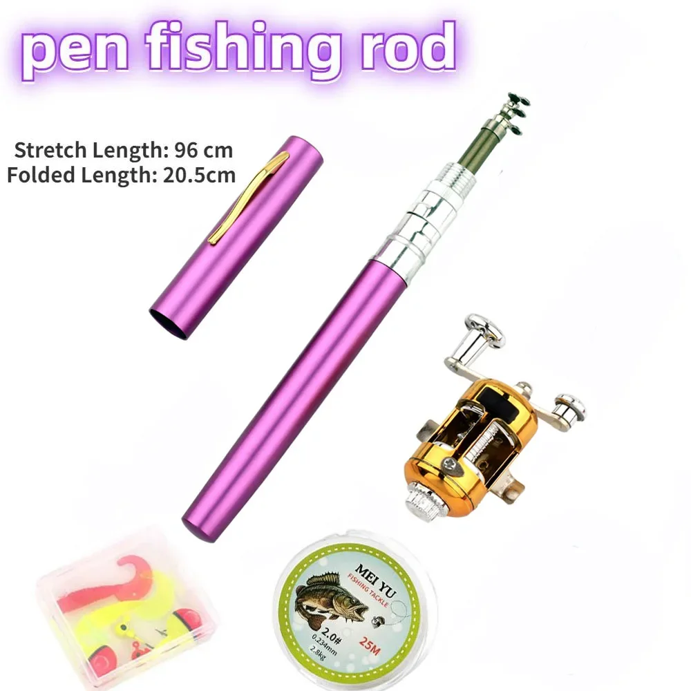 

Portable Pocket Telescopic Mini Fishing Pole Fishing Rod Reel Combo Mini Telescopic Pocket Pen Fishing Rod Pole+Reel+Accessories