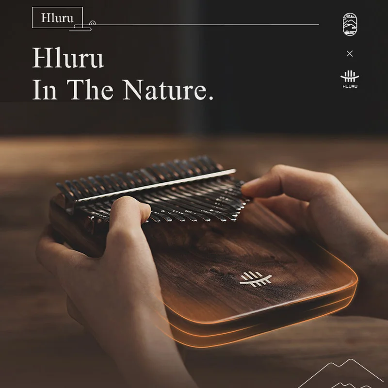 Hluru 17/21 Keys Kalimba Professional Thumb Piano Full Solid Wood Black Walnut Kalimba Finger Piano Portable Musical Instrument