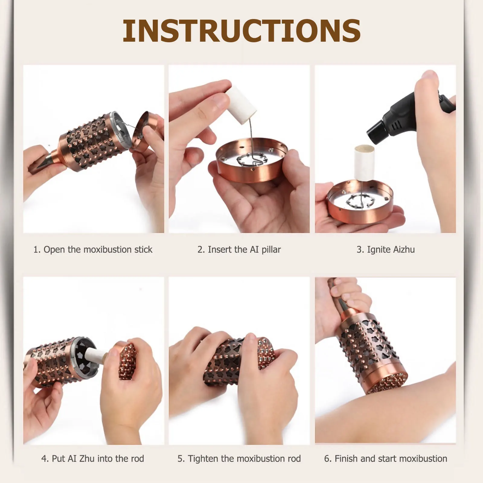 

1pc Moxibustion Stick Premium Hot Moxa Burner For Facial Sterilization Abdomen Foot Massage Detox Relief Puffiness