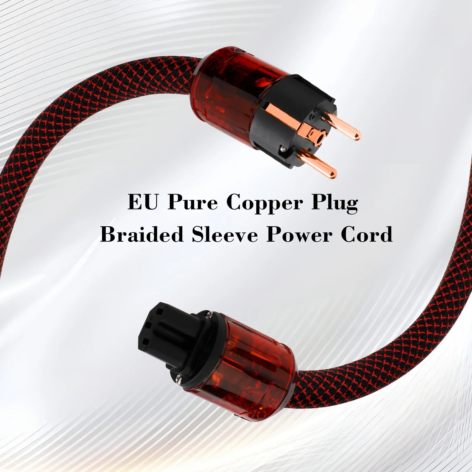 High-End OCC Copper EU/US Version Power Cable Connector - USA AC Mains Extension for HiFi Audio, Amplifiers, DACs, and High-Powe