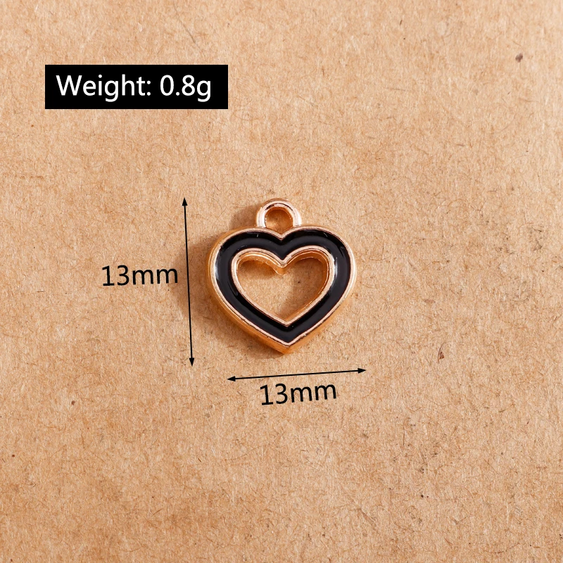 10 stücke Bunte Emaille Liebe Herz Charme für Schmuck Machen Frauen Nette Tropfen Ohrringe Anhänger Halsketten DIY Armbänder Handwerk Geschenk – Detail 20