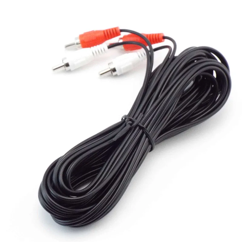 2RCA męski do 2 RCA męski kabel Stereo podwójny kabel Audio kabel AV do TV DVD wzmacniacza dźwięku CD E1