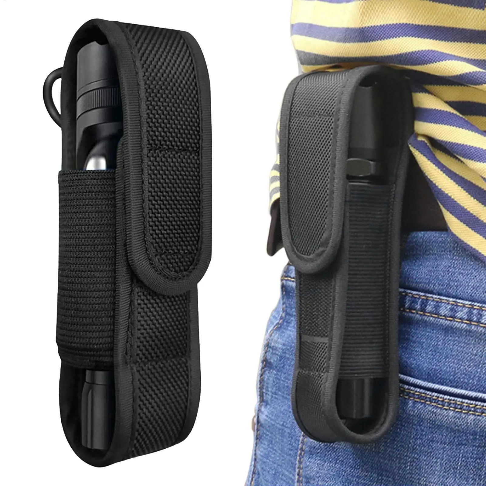 LED-Taschenlampen-Schutzhüllen, Outdoor-Taschenlampen-Lederhüllen, Fahrrad-Taschenlampen-Stoff-Aufbewahrungstasche für Outdoor-Wanderungen