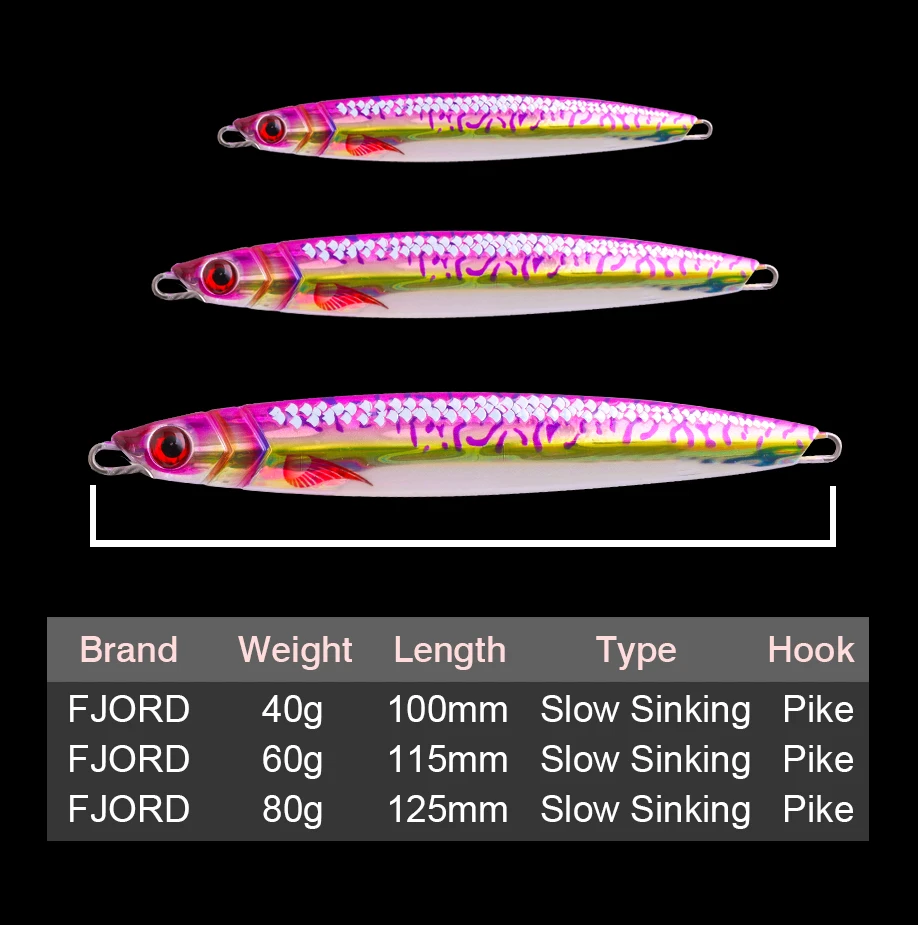 FJORD 3D-Druck Metall Jig Night Glow Vertical Jig 40g 60g 80g Laser Strong Glow Seide UV Punkt Hecht Haken Angeln Köder Versorgung – Detail 4