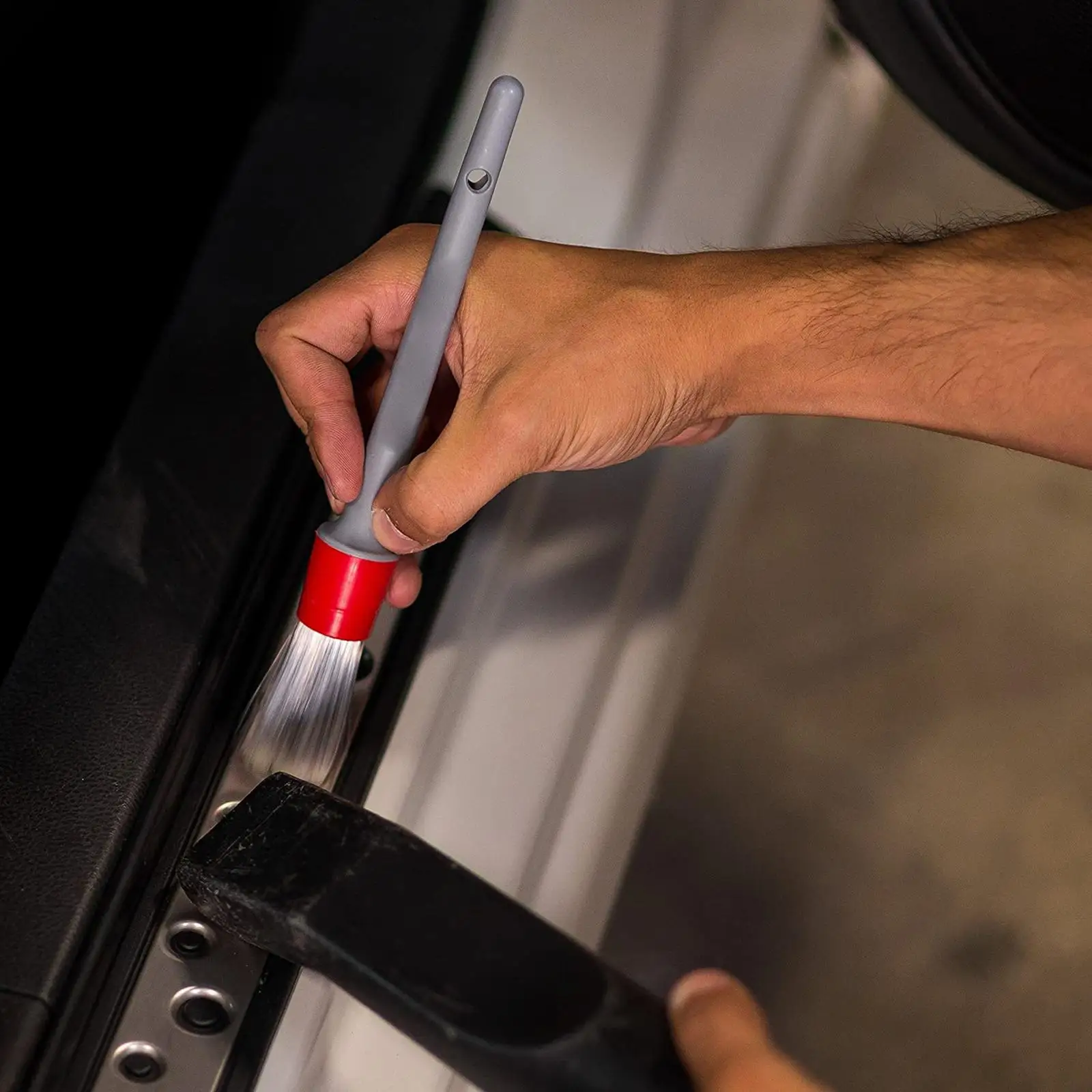 Car Detailing Brushes Set, Detail Brushes with Handle, Vehicle Detailing Brush, for Cleaning Interior Seat Wheel