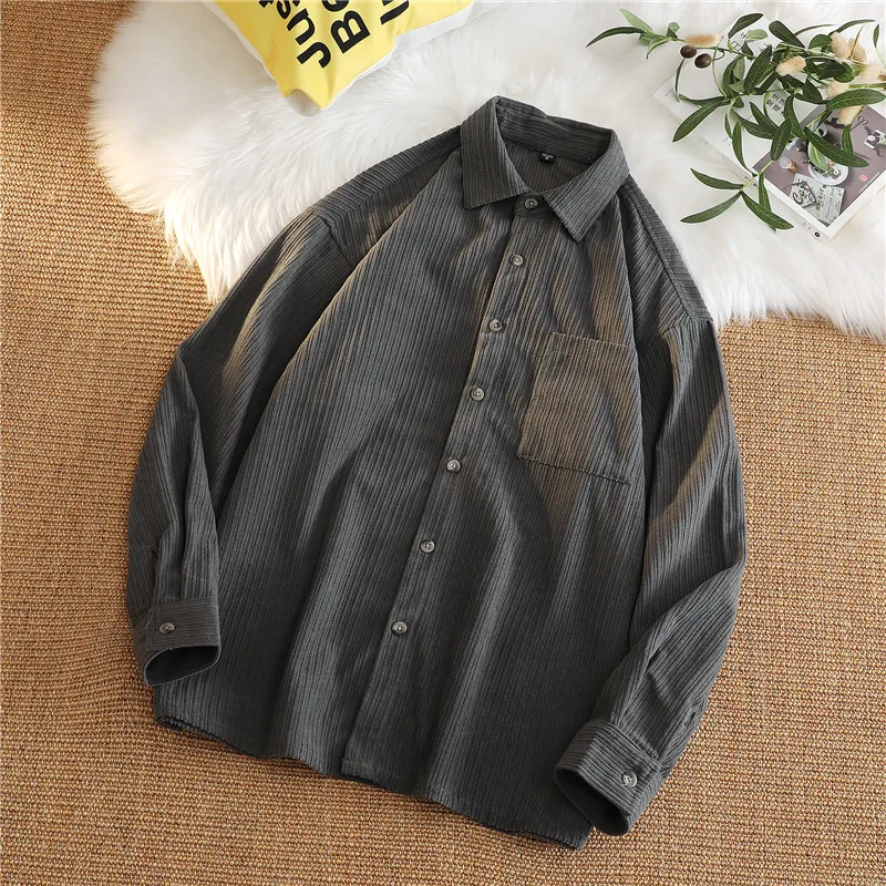 2024 new arrival spring shirts male high quality cotton casual mens shirt,autumn smart fashion woolen shirt men,size M-XXXL