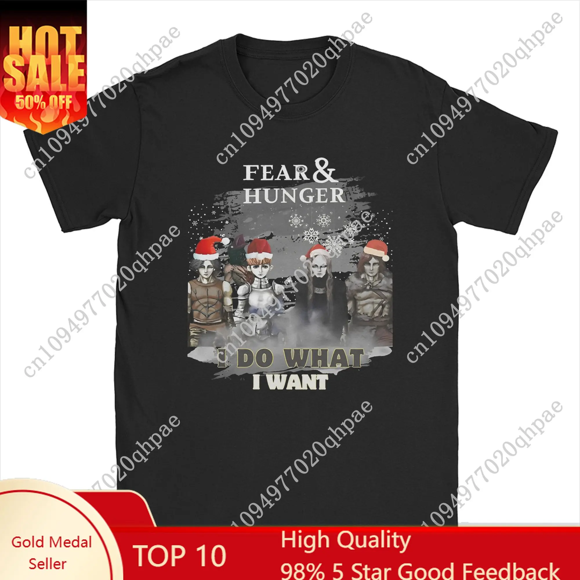 

Men's Fear and Hunger Termina Christmas T Shirts Horror Game Cotton merch Novelty Short Sleeve O Neck Tee Graphic Print T-Shirts