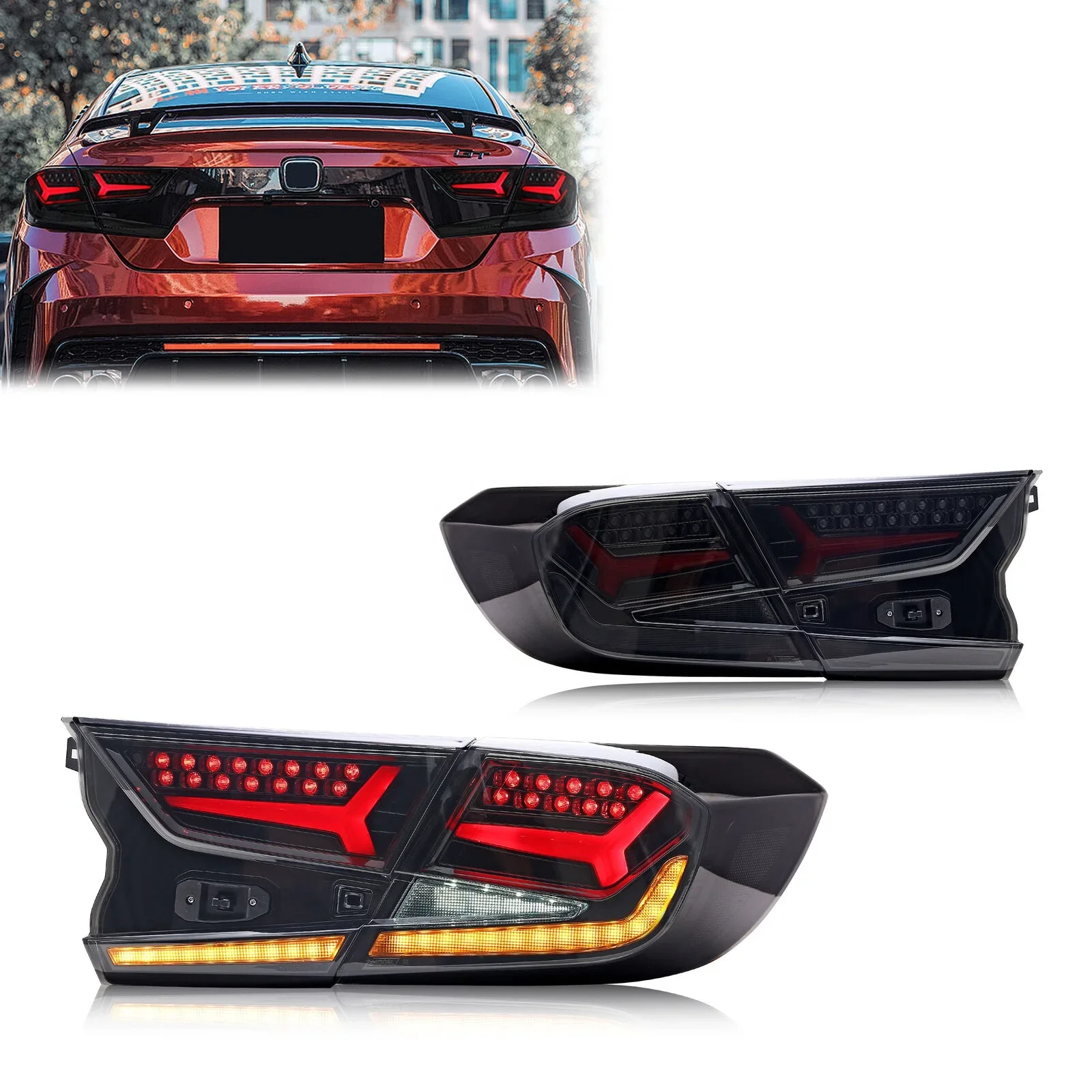 

Auto Lamp Car LED Tail Lights for Honda Accord 2018 2023 10th Gen Dynamic Turn Signal Brake DRL Reverse Assembly