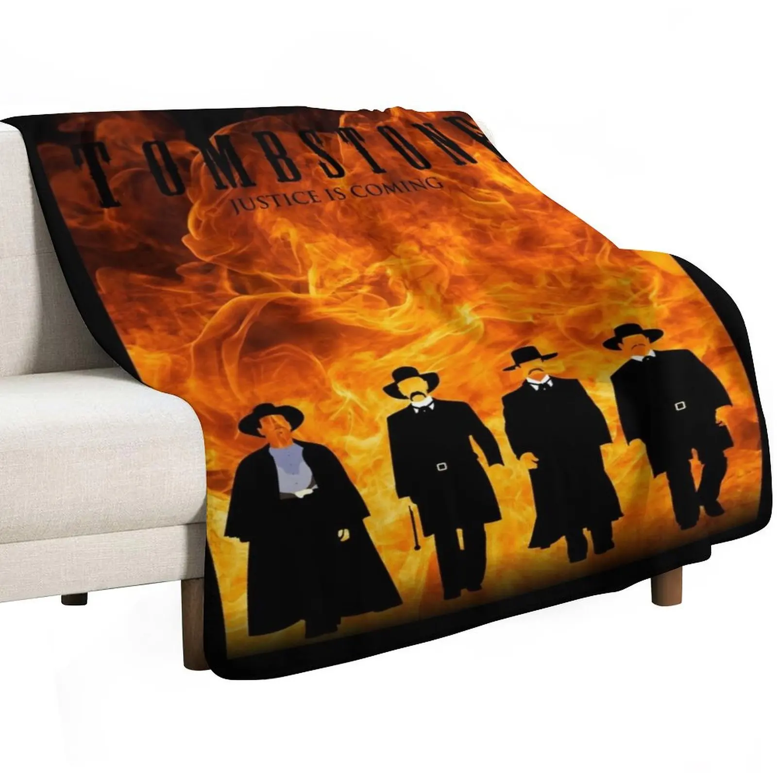 Tombstone: FIRE Throw Blanket Sofa Quilt Sofas Softest Sleeping Bag Furry Hairy Blankets