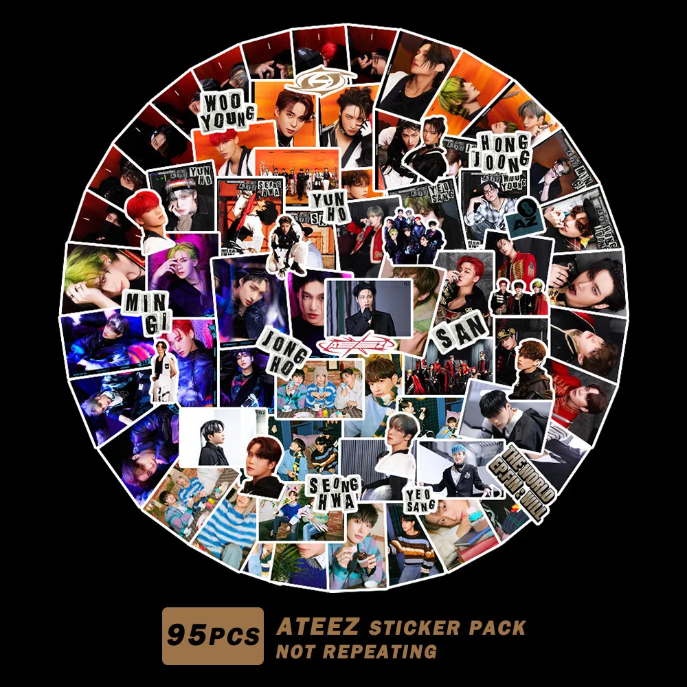 95Pcs Kpop ATEEZ GOT7 New Album THE WORLD EP.FIN WIL Stickers High Quality HD Photo Laptop Cup Notebook Deco Stickers Fan Gifts