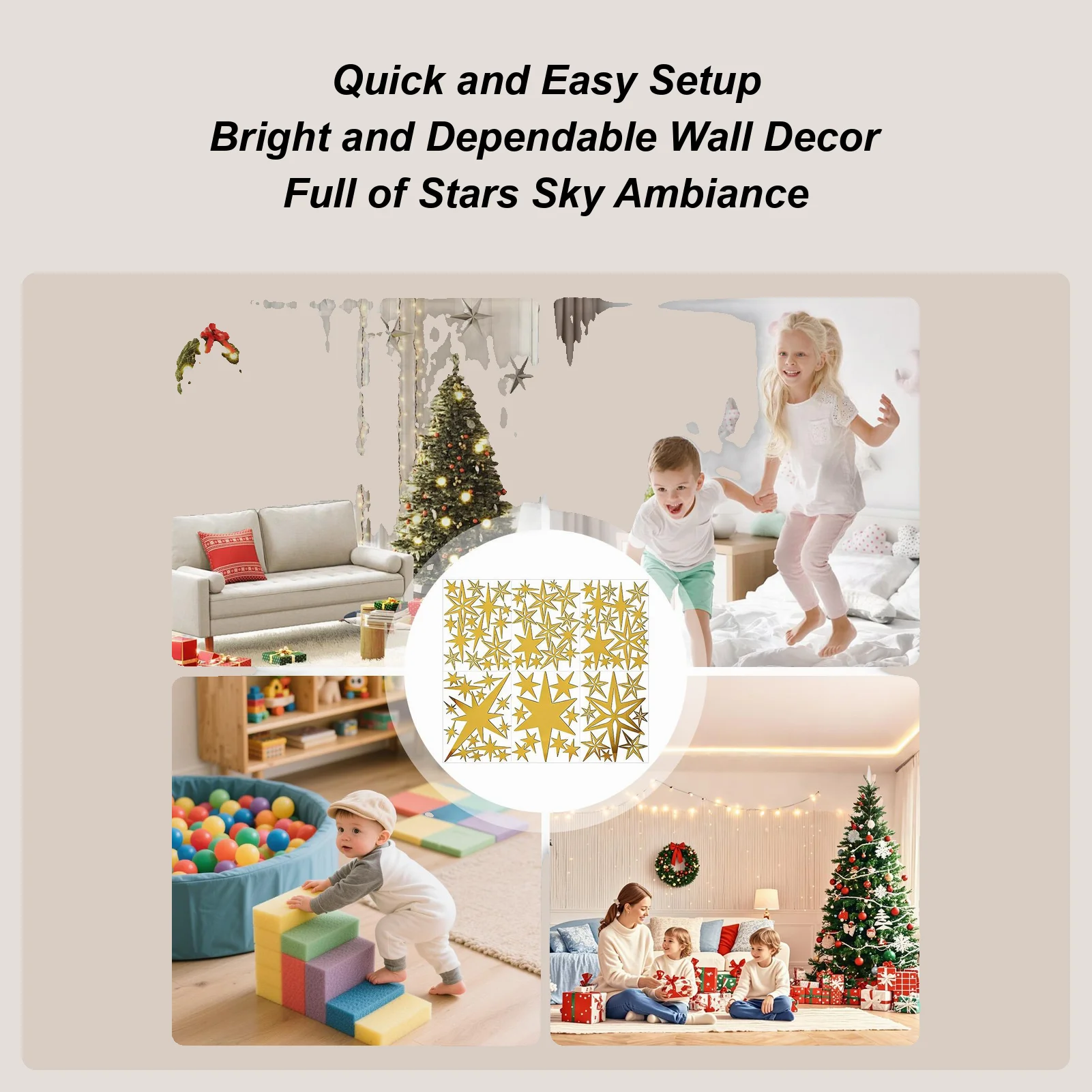 Star Mirror Wall Decor 2D 78 Pieces Removable Decoration Wall Decor Stickers For Ceiling Bedroom Study Room Living Room