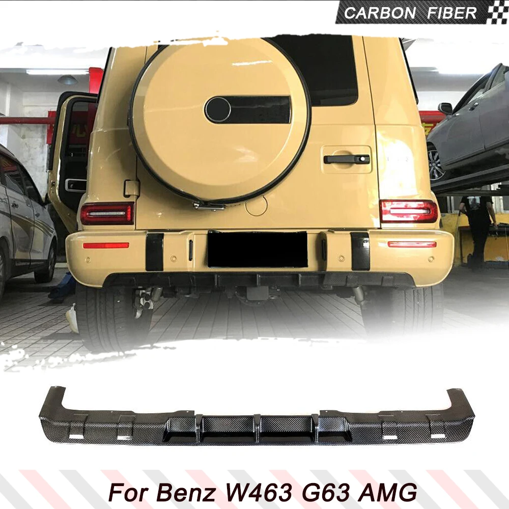 Car Rear Bumper Lip Diffuser for Mercedes-Benz G Class W463 G63 AMG Wagon 2019UP Carbon Fiber Lower Bumper Lip Spoiler Body Kit