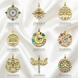 Amulet Magical Lucky Symbol Element Butterfly Nature Tree Dragonfly Cross Pendant Jewelry 925 Sterling Silver Gift For Men Women