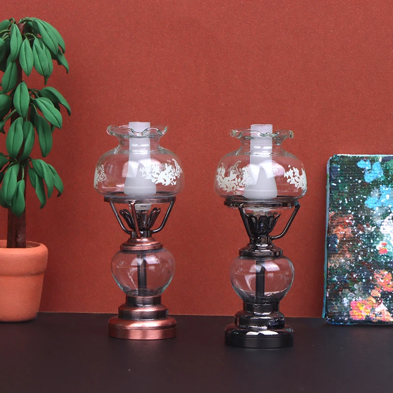 1:12 Dollhouse Miniature LED Light Candlestick Lamp Desk Lamp Home Lighting Model Furniture Decor Toy Doll House Accessories
