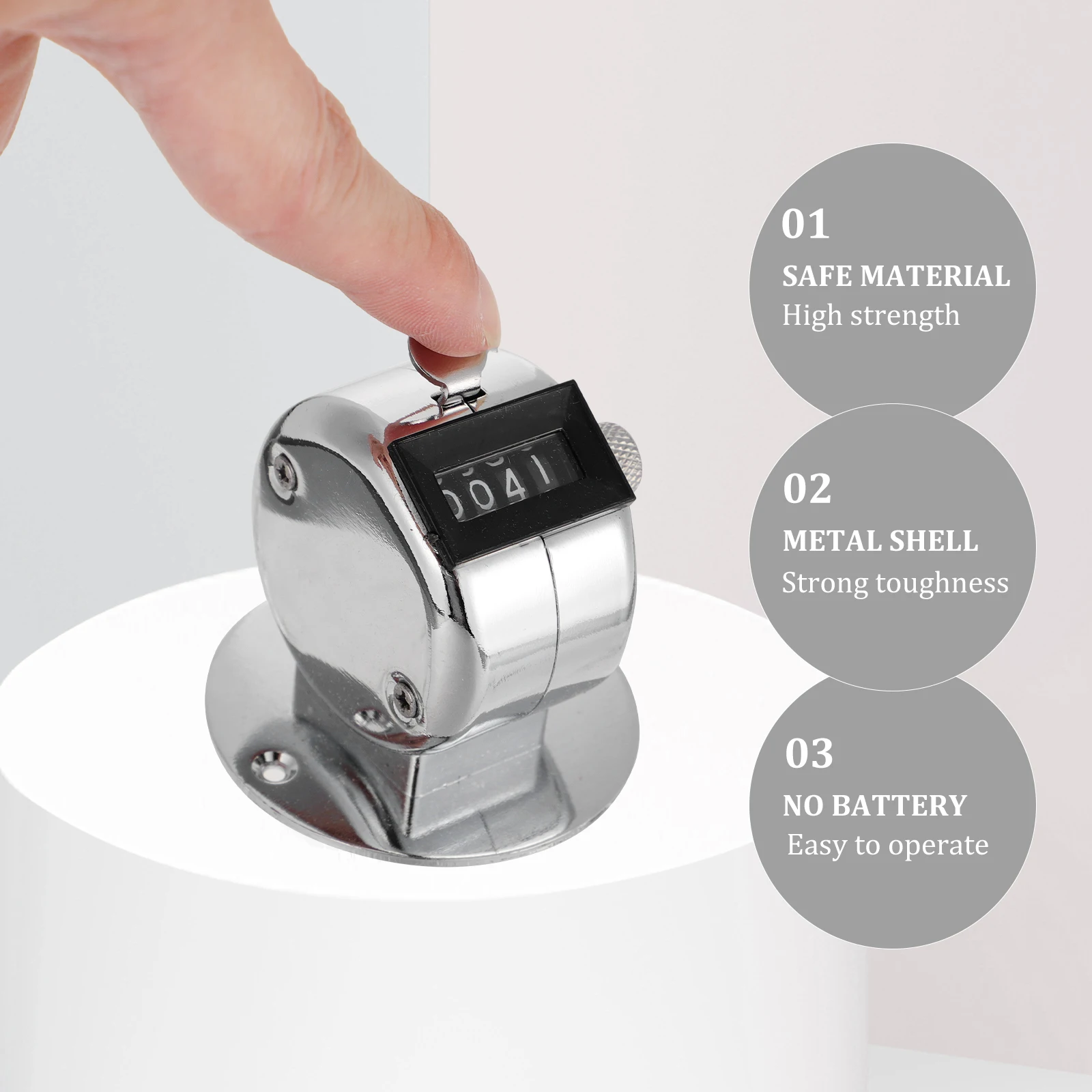 

Mechanical Tally Counter H held Metal Counting Recorder Durable 4 Display No Electricity Needed Practical Easy Use Desktop
