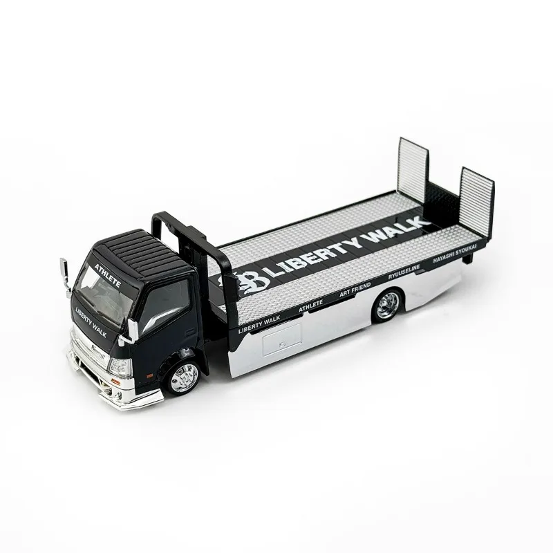 Diecast 1/64 Scale LB Trailer Flatbed Transporter Car Model Alloy LB Flatbed Trailer Electroplated Black Car Model Decoration