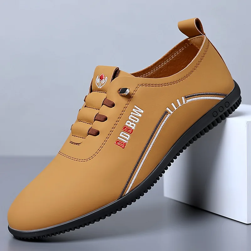 Men's Shoes 2024 Summer New Genuine Leather Soft Sole Leather Shoes Men's Comfortable Breathable Casual Moccasins Driving Shoes