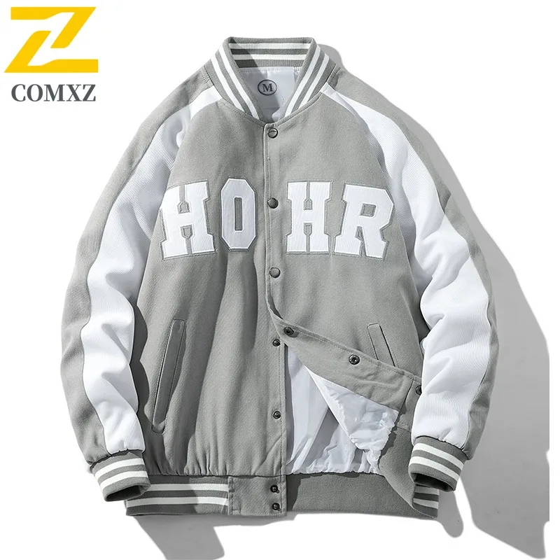 

COMXZ Spring Autumn Fashion Thin 2025 Embroidery Letter Baseball Jacket Men Trendy Hip Hop Loose Versatile Cardigan windbreaker