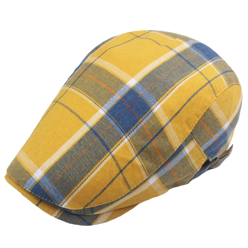 New Classic Plaid Beret Women Retro Art Leisure Hat for Men Spring Summer Breathable Baseball Cap Casual Suncap Outside Female