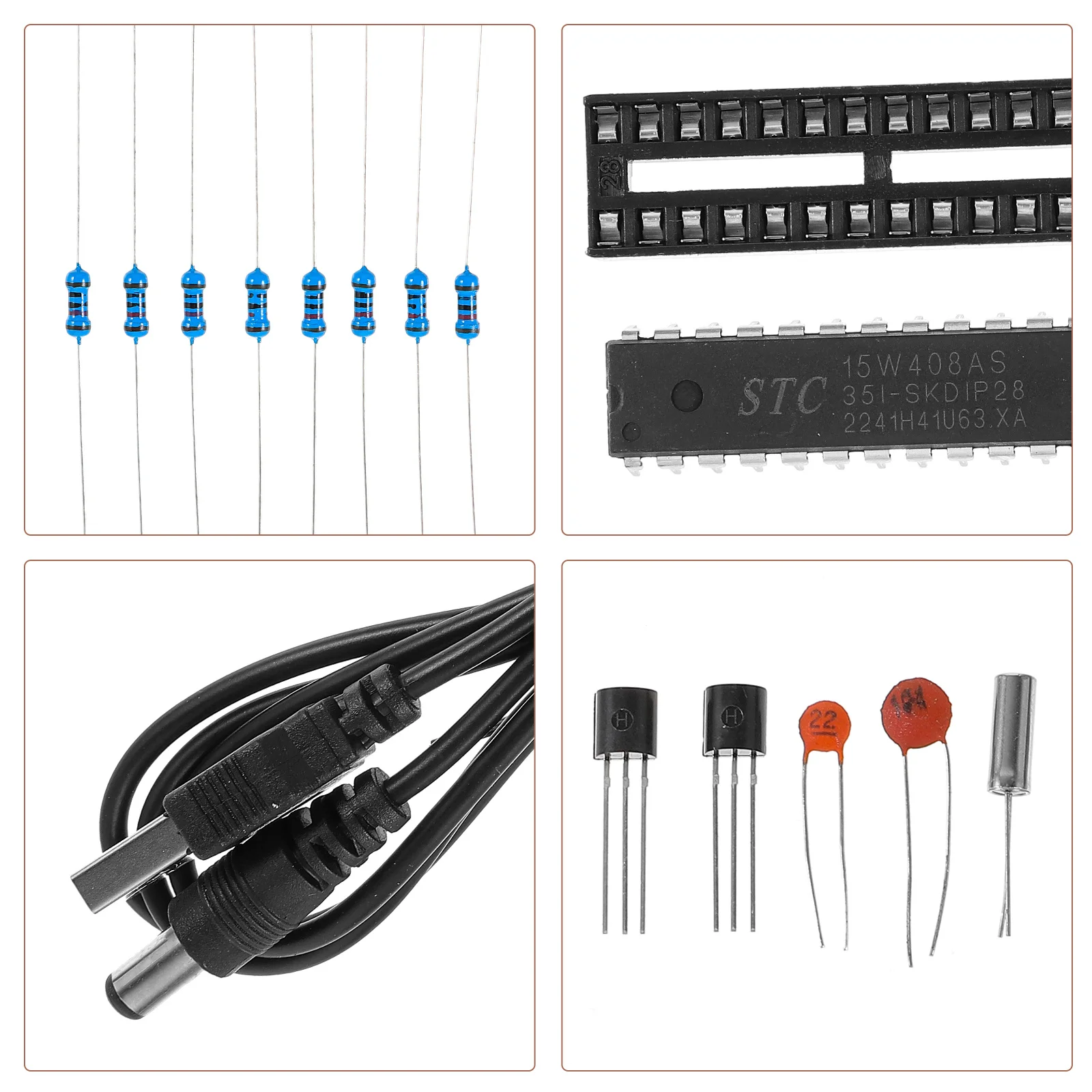

1Set Digital Clock Kit Scm LED Single Chip Microcomputer Electronic DIY Components Simple Crafting