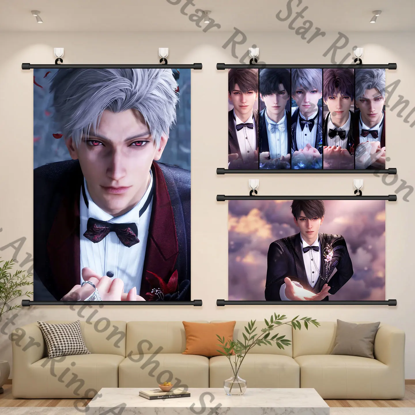 

Anime Love and Deepspace Adorn Hanging Poster Wall Cloth Valance Dossal Tapestry Cospaly Gift Sylus Zayne Caleb Rafayel Xavier