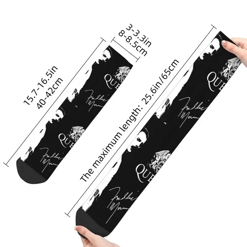 Band Queen Freddie Mercury Dress Socks Mens Womens Warm Funny Novelty Rock Singer Crew Socks