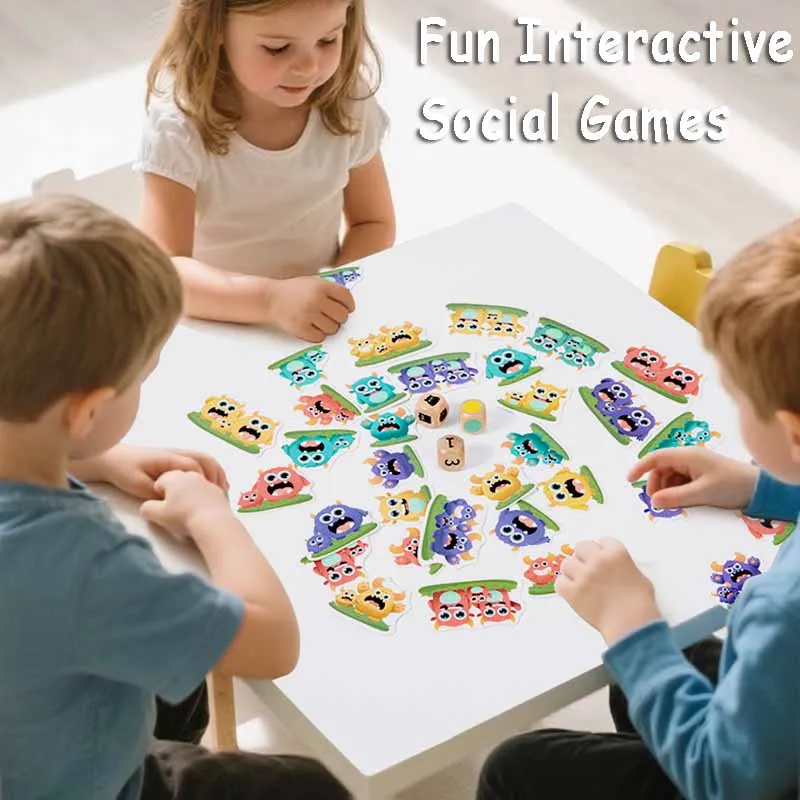 Kid Fun Catch Monster Sociaal bordspel Montessori Kleurvorm Matching Nummer Cognitie Logice Denken Opruiming Onderwijs Speelgoed