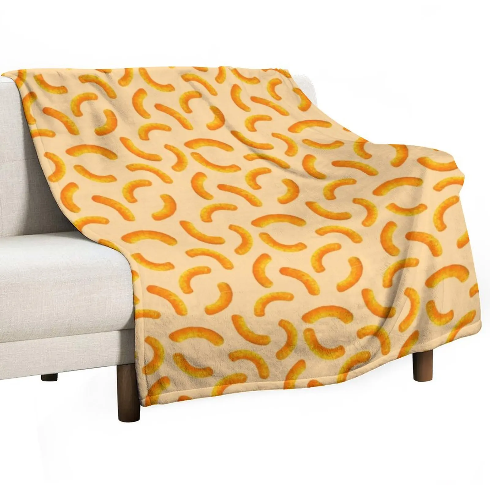 

Cheese Puffs - Orange Throw Blanket Cozy Light Blanket for Travel Camping Picnic