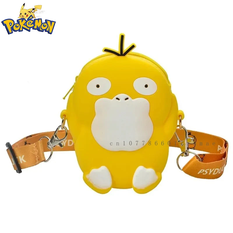 Pokemon Anime Psyduck Squirtle Mode Tasche Prinzessin Kleine Lagerung Silikon Geldbörse Messenger Cartoon Figuren Modell Spielzeug Kinder Geschenk