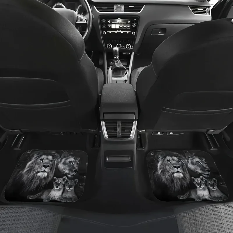 

Set Of 4 Print Car Mats - Non-Slip, Decorative, Machine Washable, Universal Fit For Front And Rear, Suitable For Most Cars, Suvs