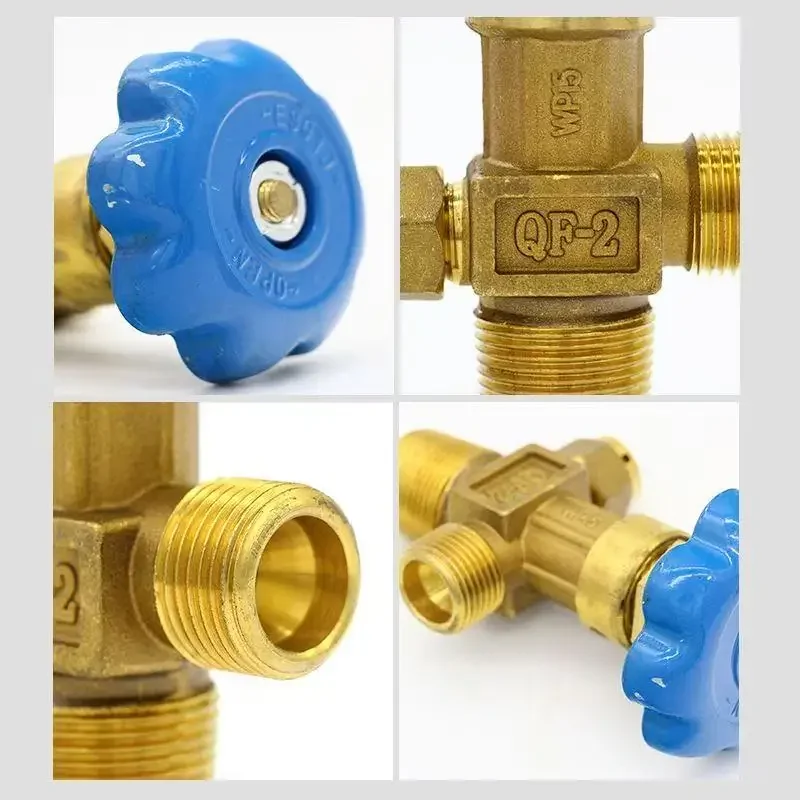 40L Oxygen Cylinder Valve - QF-2 Brass Shut-Off Valve, Cylinder Head Assembly for Nitrogen Cylinders