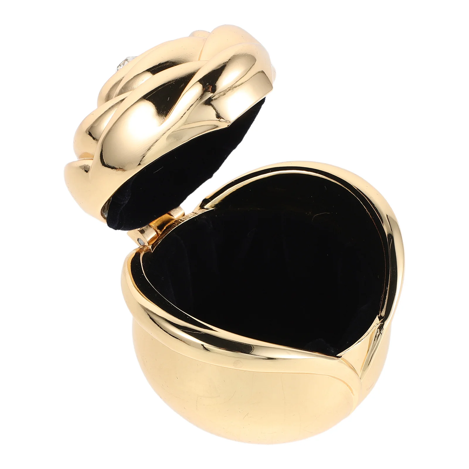 

Коробка для колец в форме розы, Золотая винтажная коробка для хранения ювелирных изделий для свадебной церемонии, тонкий металлический корпус, свадебное обручальное кольцо на память