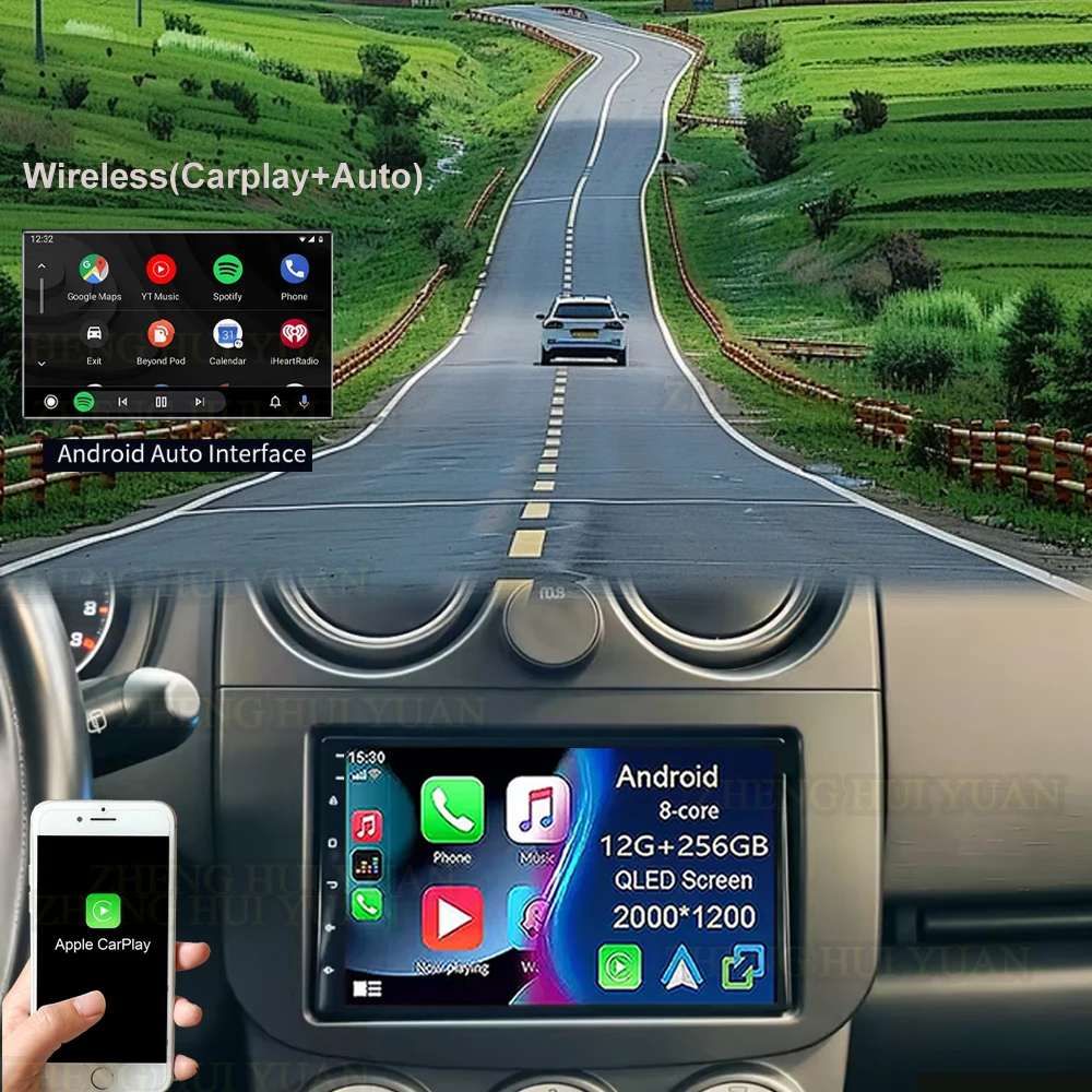Android 16 für MITSUBISHI COLT Z30Z30GZ3BZ3V 2007-2012 Autoradio 2 Din Carplay Bluetooth Touchscreen Multimedia-Videoplayer