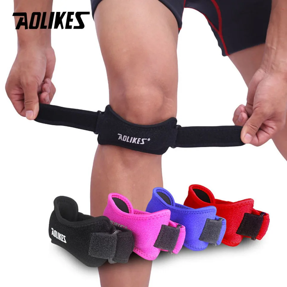 1PCS Adjustable Knee Patellar Tendon Support Strap Band Knee Support Brace Pads for Running basketball football Outdoor Sport