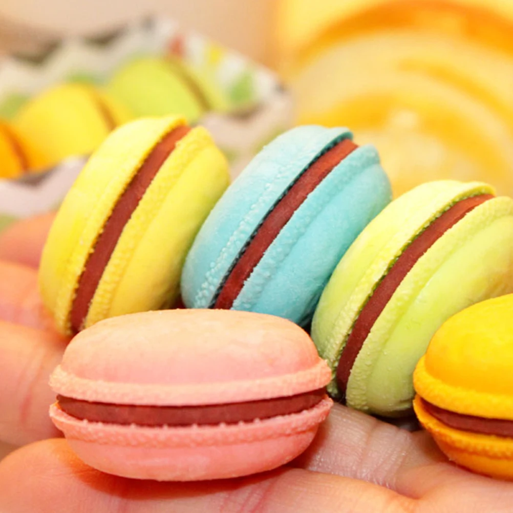 

Macaron Eraser 4 Boxes Cute Safe Rubber Simple Erasers Bulk Fun Kawaii Cool Student Prizes Educational
