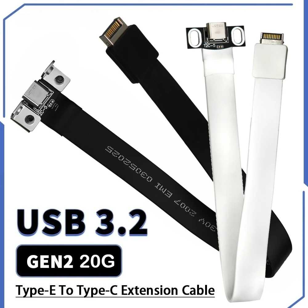 Internal USB 3.2 Front Panel Type E To Type C Extension Cable Gen2x2 20Gbps 3.2 Type-E To USB-C Adapter Cable With Fixing Buckle