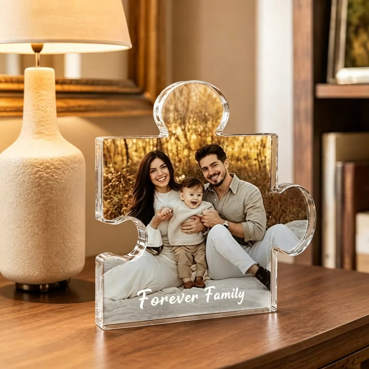 Custom Personalized Acrylic Puzzle Ornament – Customizable Text and Design; Perfect as a Gift or Decorative Piece.