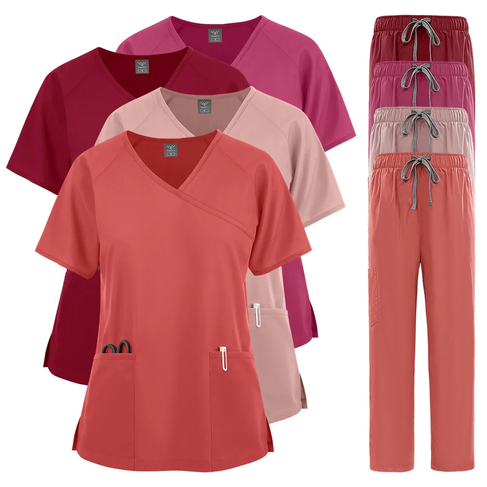 

Salon Staff Front Desk Store Clerks Summer Nurse Scrub Uniform Costumes and Props for Cospaly and Dress up