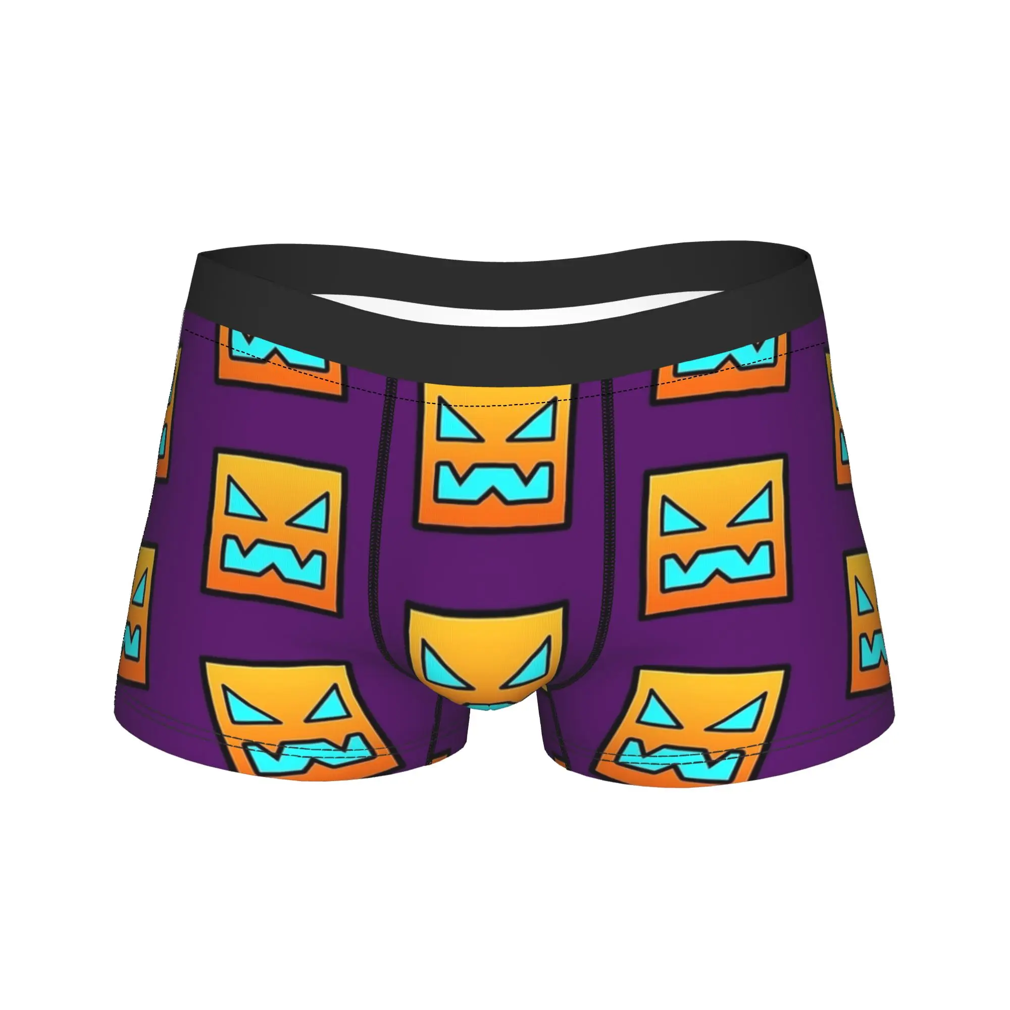 Men's Geometrys Dashs Game Long Underwear  Sexy Boxer Briefs Shorts Panties Male Breathable Underpants Plus Size